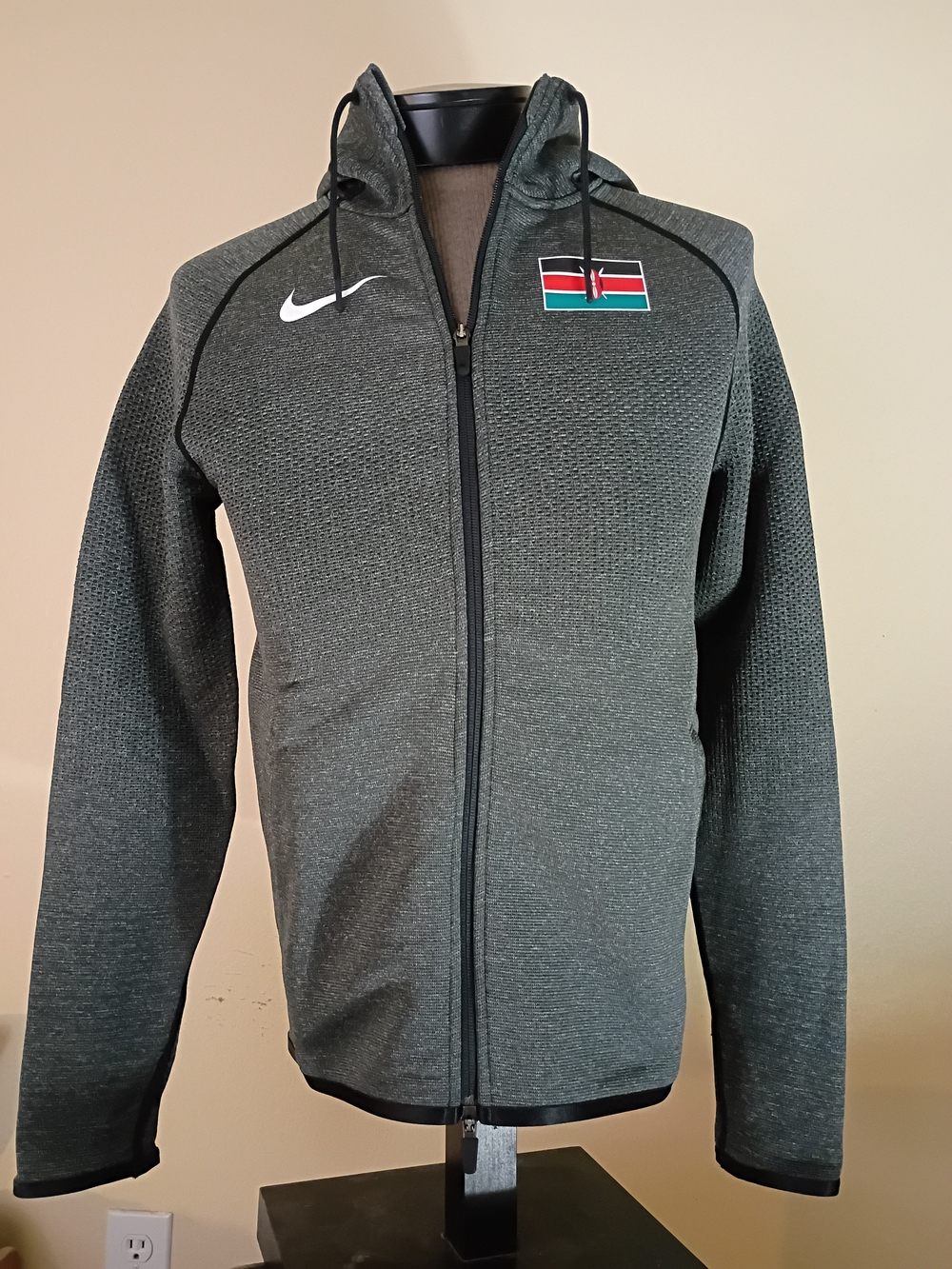 Nike Kenya Hoodie Men's Full Zip Fleece Hoodie Team Tech Dark Gray Size (M)